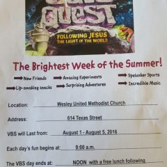 Wesley United Methodist Church Invites You to Join Cave Quest