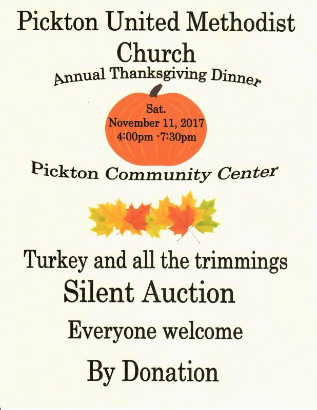 Pickton United Methodist Church Thanksgiving Dinner 2017 - Ksst Radio