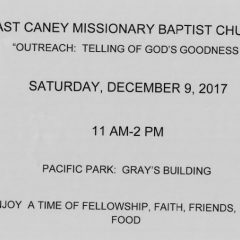 Outreach Opportunity: Saturday December 9th