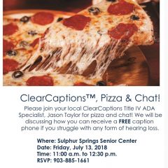 Clear Captions Pizza and Chat