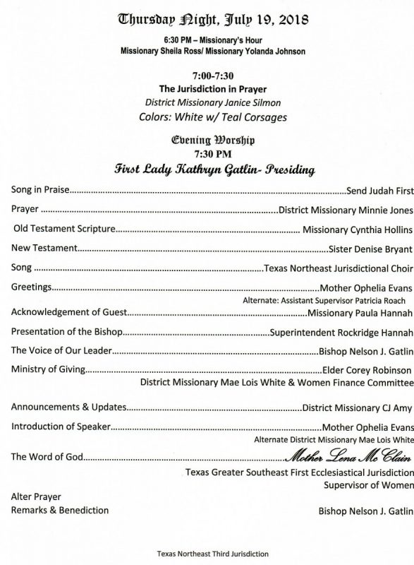 Holy Convocation at Mitchell Chapel COGIC: Thursday Evening Events ...