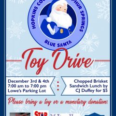 Blue Santa Toy Drive Begins Oct. 22 in Hopkins County