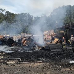 Afternoon Blaze Damages Pallet Business Building On  I-30 Frontage Road Friday