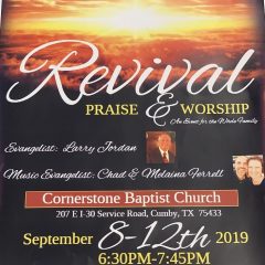 Cornerstone Baptist Church Revival September 8-12