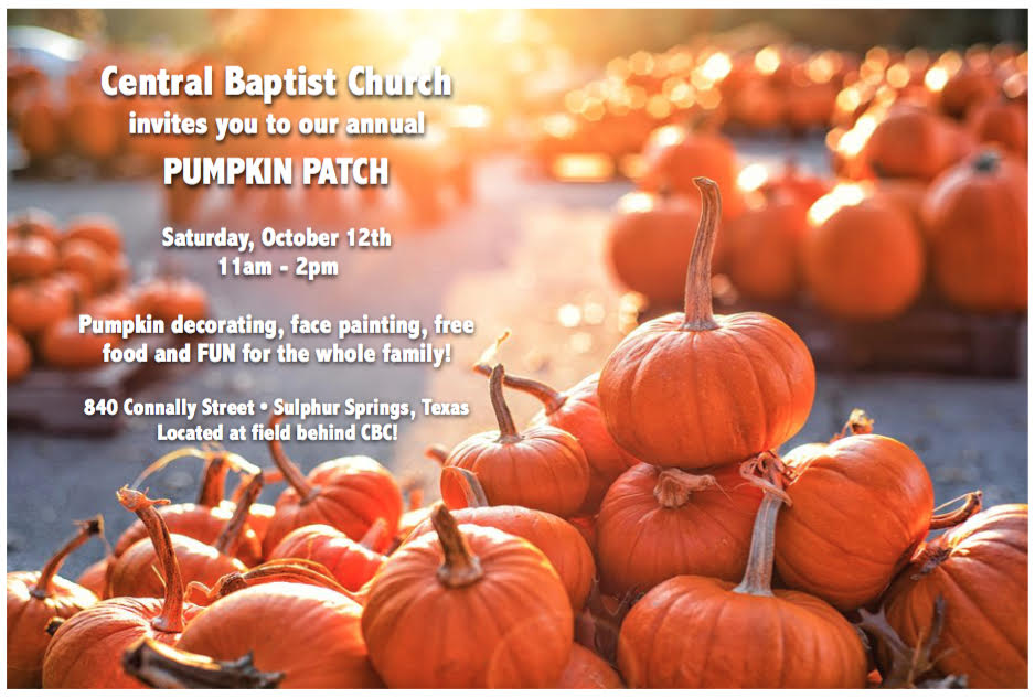 Central Baptist Church Announces Their Annual Pumpkin Patch Event 