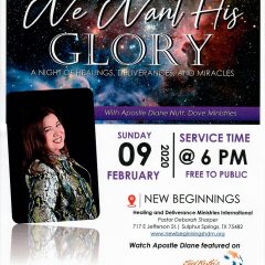 New Beginnings Healing and Deliverance Ministries International Event Will be Held February 9th