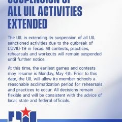 UIL Suspends All Activities Until May 4