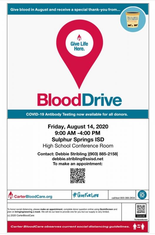 Carter BloodCare Blood Drives Scheduled In Sulphur Springs - Ksst Radio