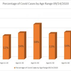 Age Ranges Of COVID-19 Patients Reported Sept. 14, Along With Daily Case Updates for Hopkins County