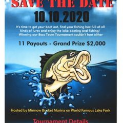 3rd Annual Jake Wilson Memorial Lake Fork Bass Tournament is October 10