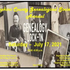 Annual Genealogy Lock-In Set for July 17, Noon til 8 PM