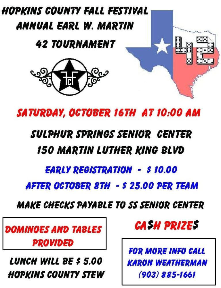 Hopkins County Fall Festival Earl W. Martin 42 Tournament Ksst Radio