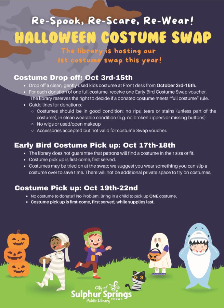 The Sulphur Springs Public Library Announces the First Halloween