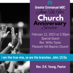 Greater Emmanuel MBC Anniversary Service