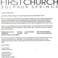 Local Church Seeks Donations For Rolling Fork MS Disaster