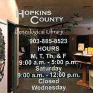 The Next Hopkins County Genealogical Society Monthly Meeting to be Held November 21st