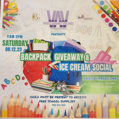 Backpack Giveaway and Ice Cream Social