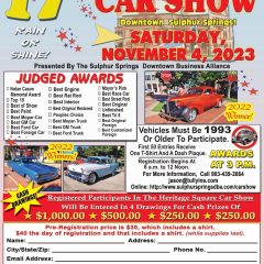 The 17th Annual Heritage Square Car Show will be Held November 4th