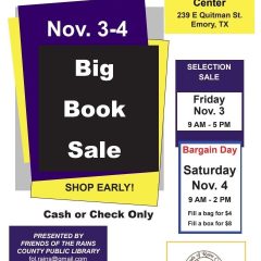 Book Sale Starts November 3rd 2023