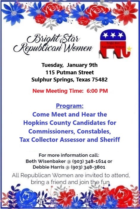 Bright Star Republican Women January Meeting Flyer