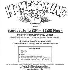 Sulphur Bluff Cemetery Association’s Annual Homecoming 2024