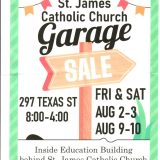 St. James Catholic Church Garage Sale Coming Up