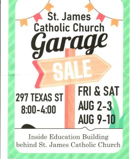 St. James Catholic Church Garage Sale Coming Up
