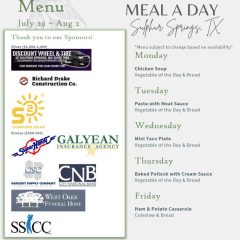 Meal-A-Day Menu for Last Week of July, 2024