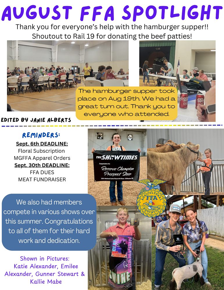 Miller Grove FFA August 2024 Spotlight