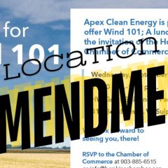 Venue Changed: Hopkins County Chamber of Commerce to Host Apex Clean Energy at Pacific Park