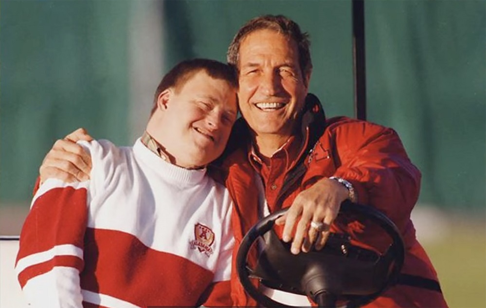 Photo cutlines: Coach Gene "Bebes" Stallings is shown with his son Johnny.