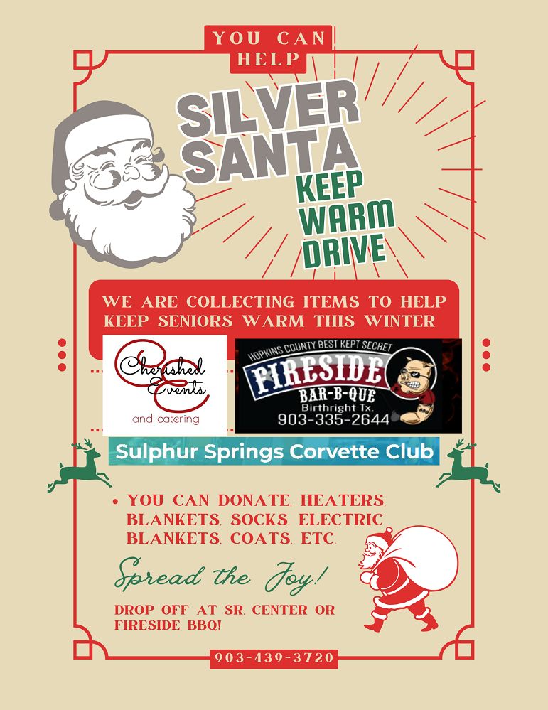 Sulphur Springs Senior Citizen Activity Center SILVER SANTA 2024 Keep Warm Drive