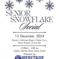 “The” Social Event of the Season will Take Place December 12th at the Sulphur Springs Senior Citizens Activity Center