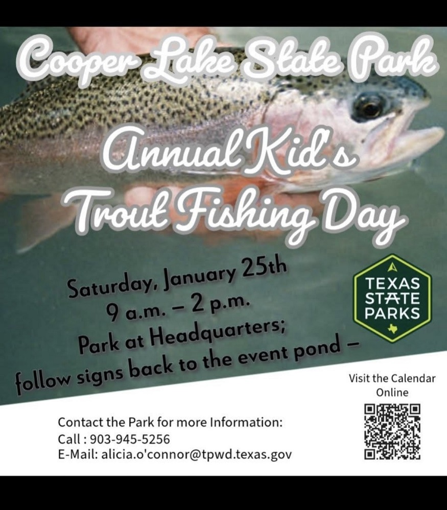 Cooper Lake State Park Kids Trout Fishing Day January 25th 2025