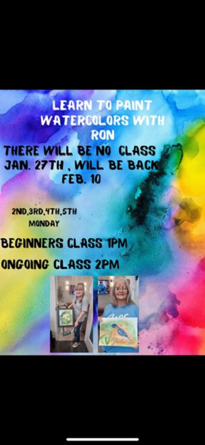 Watercolors Painting Class at Senior Center